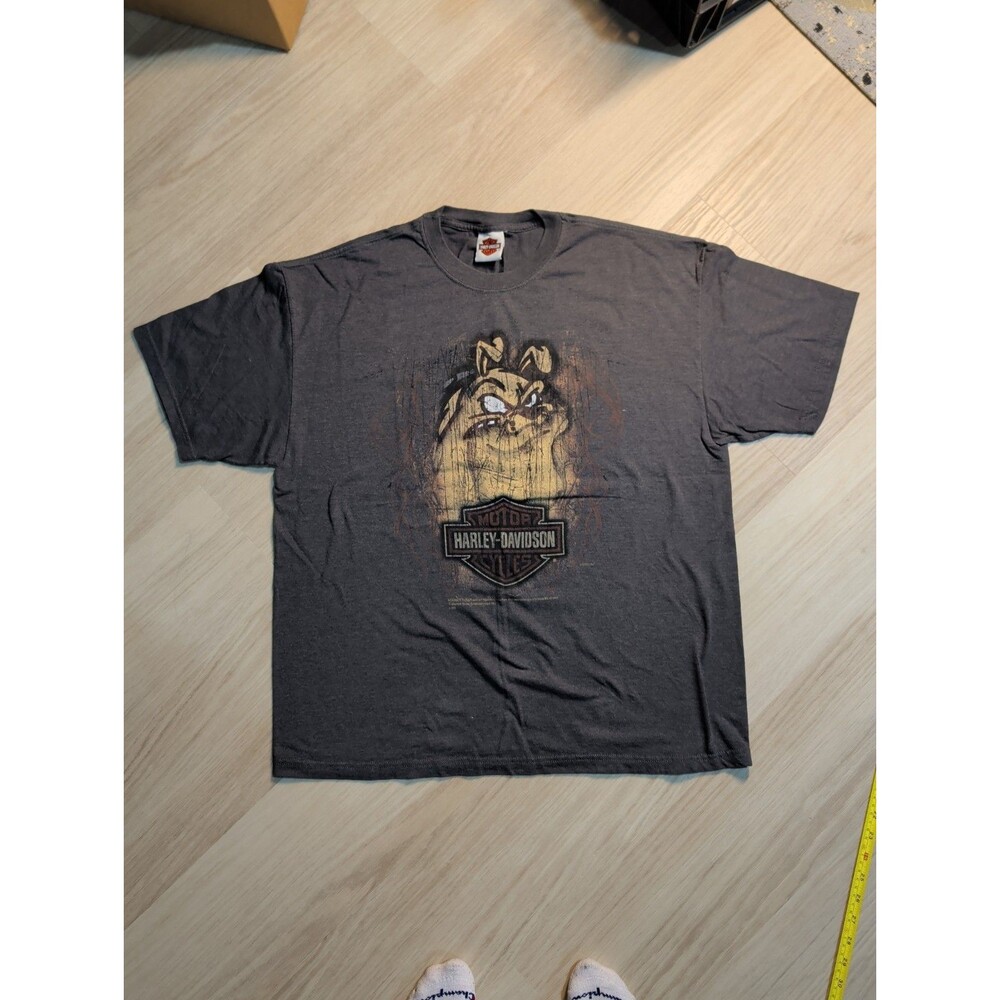 Vintage Harley Davidson Taz Tasmanian Devil Bugs Bunny Daffy Duck Tee Shirt XL